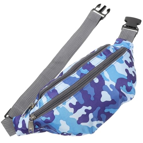 VERDANVERSE wasserdichte Multifunktionale Bauchtasche mit Blauem Camouflage Muster Verstellbarem Gurt für Damen und Herren Outdoor Sport Wandern Radfahren und Reisen Leichter Hüftbeutel für von VERDANVERSE