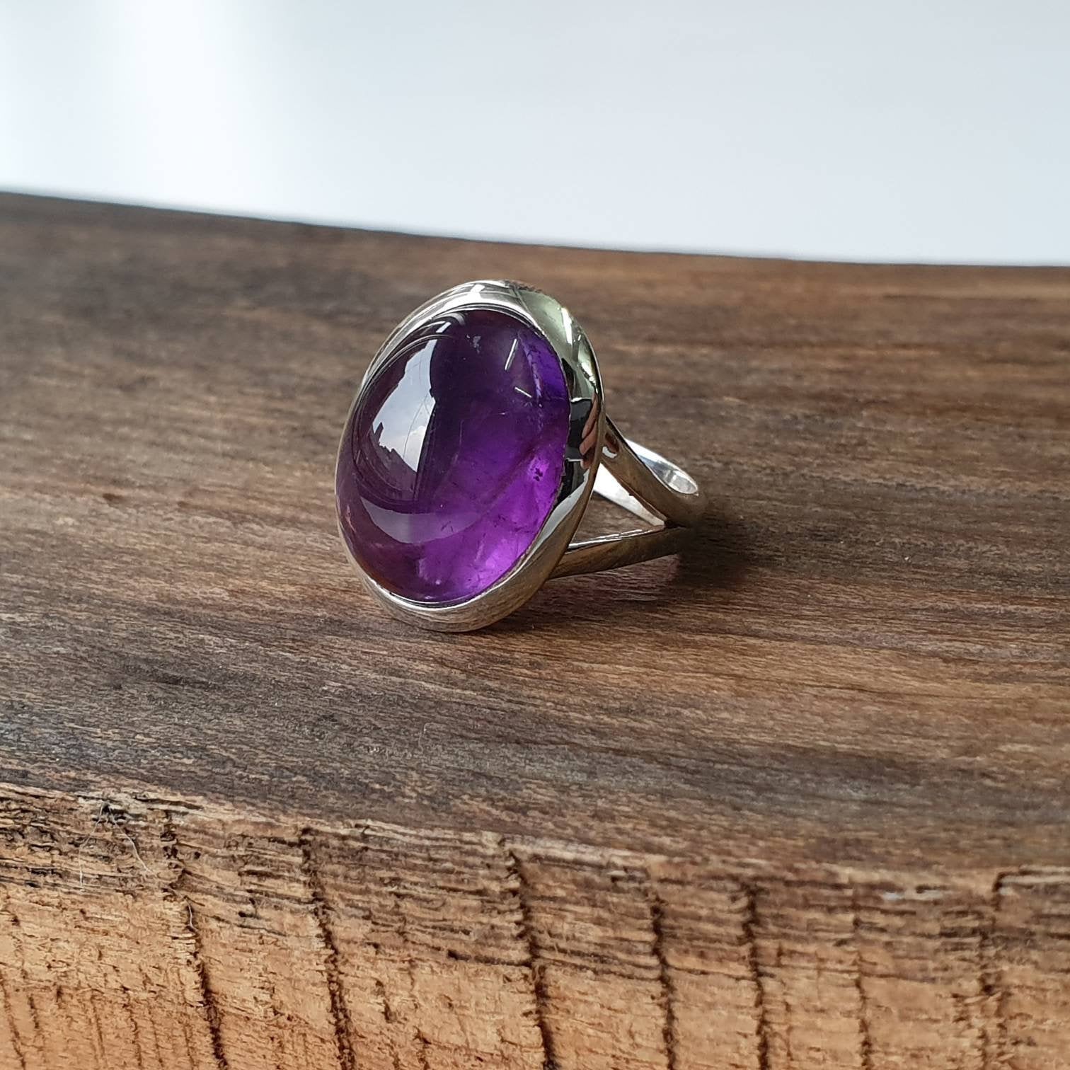 Amethyst Ring, Sterling Silber Statement Edelstein Ring von VERDIGRISJEWELLERY