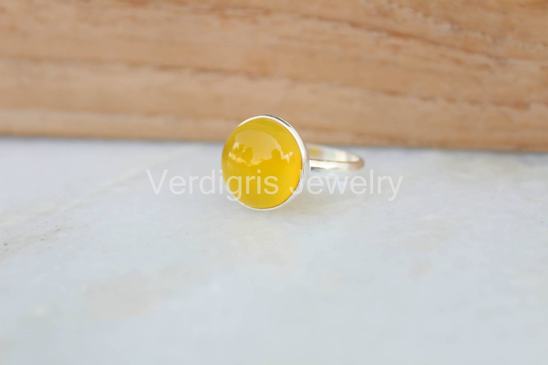 Mango Chalcedon Sterling Silber Ring, Edelstein Schmuck, Ring Für Frauen, Geburtsstein Weihnachtsgeschenk, Handmade, August Birthstone von VERDIGRISJEWELLERY