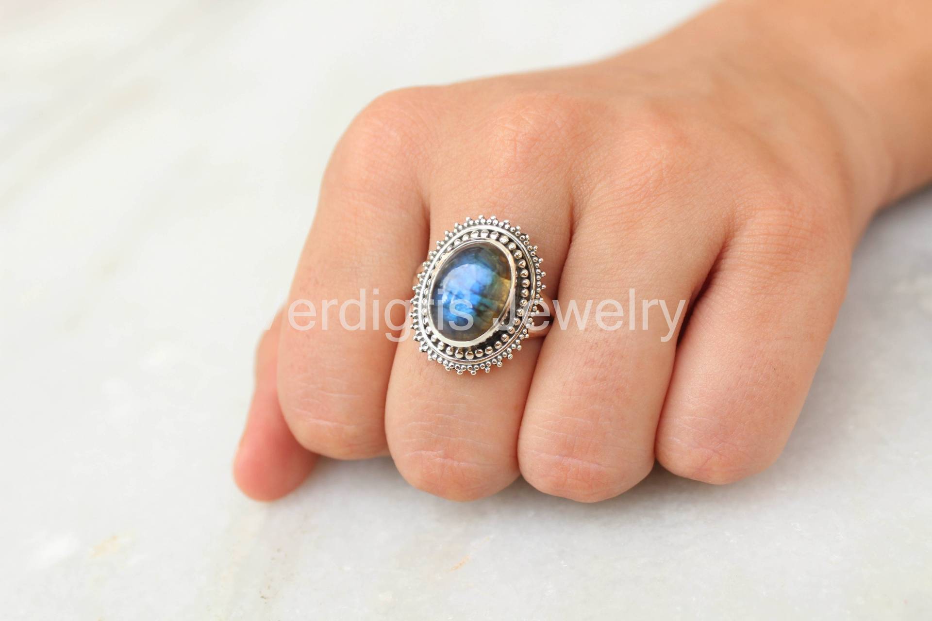 Natürlicher Labradorit Ring, Handgemacht, Sterling Silber Schmuck, Edelstein Edelstein, Weihnachtsgeschenk, Geburtsstein Boho von VERDIGRISJEWELLERY