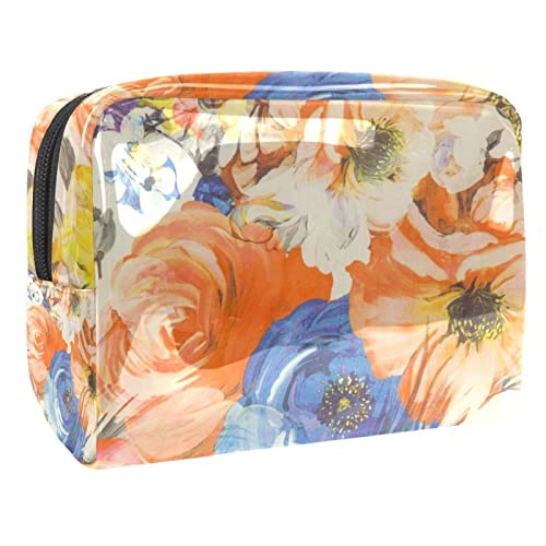 Bunte Blumen blühen Reise-Makeup-Tasche Kosmetiktasche für Frauen und Mädchen von VERED