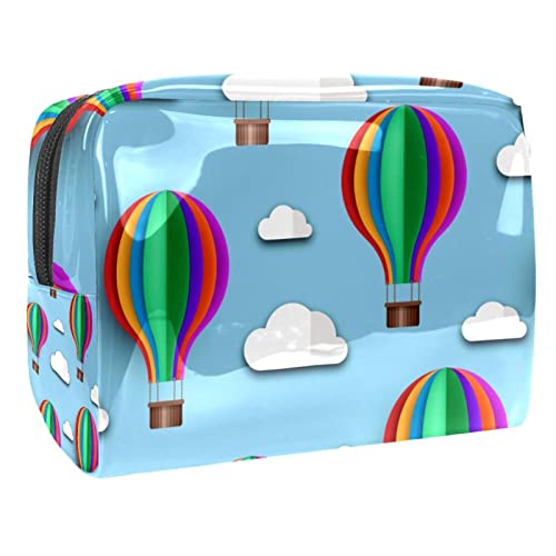 Bunte Heißluftballon-Wolken-Muster Kosmetiktasche Portable Kosmetiktaschen für Frauen Mädchen von VERED