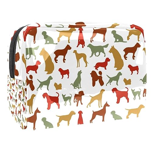 Bunte Hunde Muster Kosmetiktasche Portable Kosmetiktaschen für Frauen Mädchen von VERED