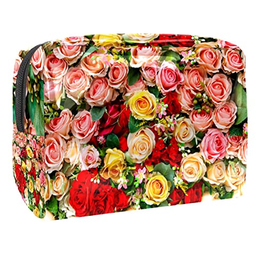 Bunte Rose Blumen Kosmetiktasche Reisekosmetiktasche Schminktasche für Damen von VERED