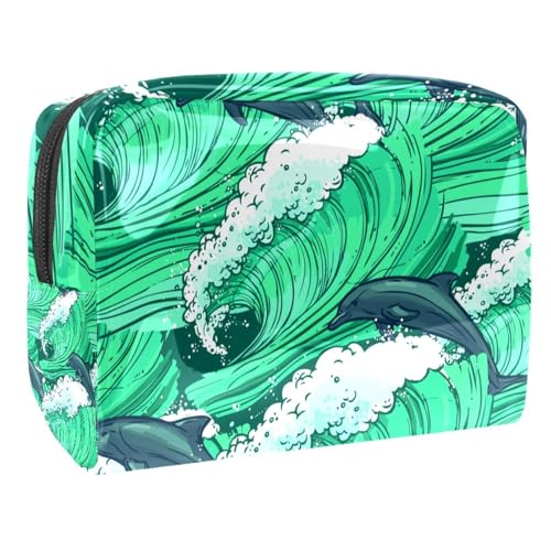 Delphin Surfen Welle Schminkpinsel Beauty Bag Organizer Kosmetiktasche von VERED