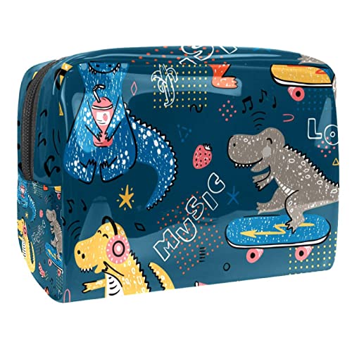 Dinosaurier Doodle Skateboard Muster Reise-Kosmetik-Organizer Kosmetik-Make-up-Etui für die Frau von VERED