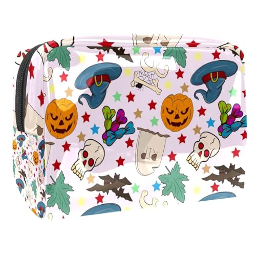 Fröhliche Feiertage Halloween Elemente Kosmetiktasche Portable Kosmetiktaschen für Frauen Mädchen von VERED