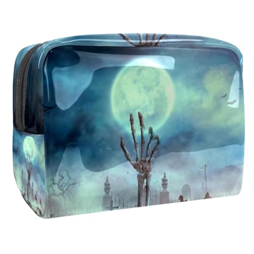 Fröhliche Halloween-Landschaft Reise-Kosmetik-Organizer Kosmetik-Make-up-Etui für die Frau von VERED