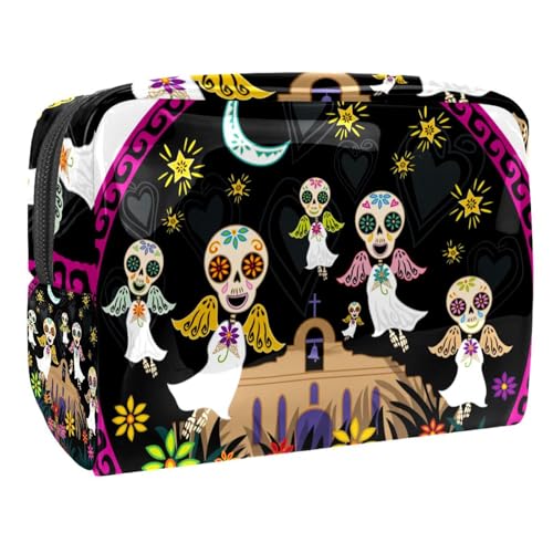 Fröhlicher Feiertag Halloween Elemente Kosmetiktasche Reisekosmetiktasche Schminktasche für Damen von VERED