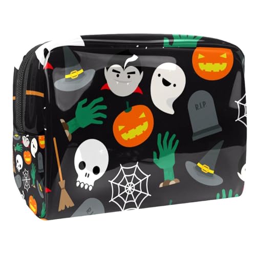 Fröhliches Halloween-Muster Handgehaltene Kosmetiktasche Kosmetiktasche für Frauen Mädchen von VERED