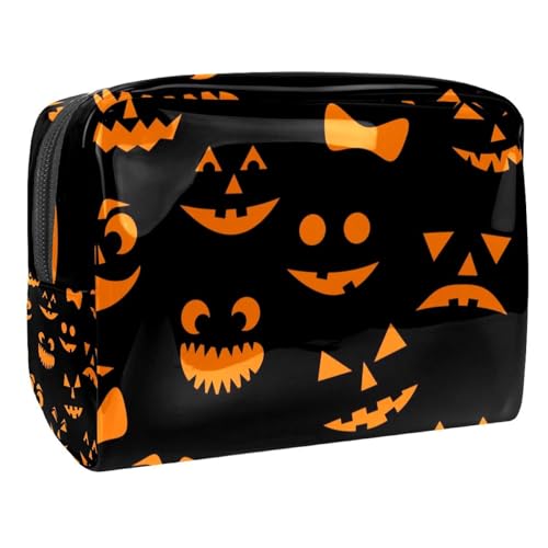 Halloween Feiertag Kürbisse Kosmetiktasche Portable Kosmetiktaschen für Frauen Mädchen von VERED