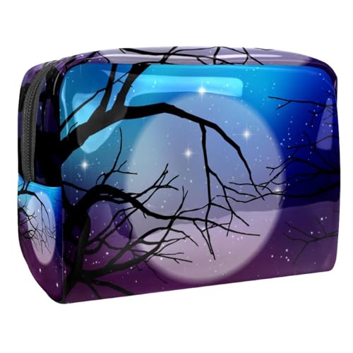 Halloween Hintergrund Bäume Mond Nacht Reisetaschen für Toilettenartikel Kosmetiktasche für Frauen Mädchen von VERED