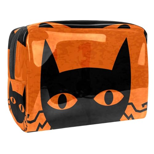 Halloween Katze Reise-Kosmetik-Organizer Kosmetik-Make-up-Etui für die Frau von VERED