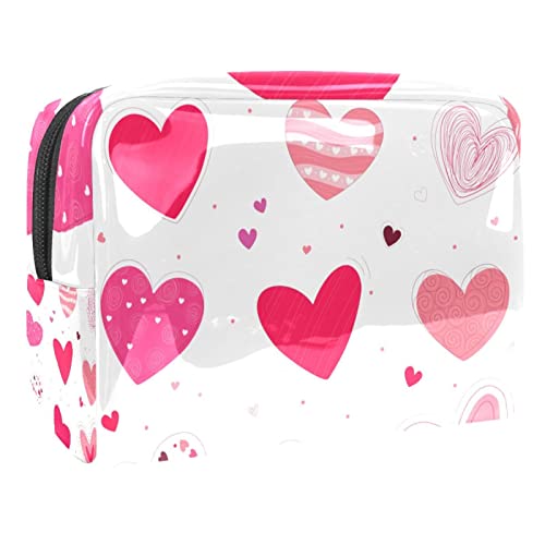 Handgezeichnete Herzen Muster Kosmetische Reisetasche für Frauen Kosmetiktasche für die Reise von VERED