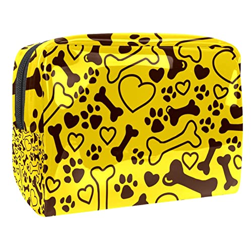 Hunde Knochen Pfote Liebe Muster Toiletry Travel Organizer Kosmetiktasche für Frauen von VERED