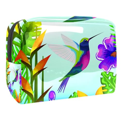 Kolibri Tropische Blumen Schminkpinsel Beauty Bag Organizer Kosmetiktasche von VERED