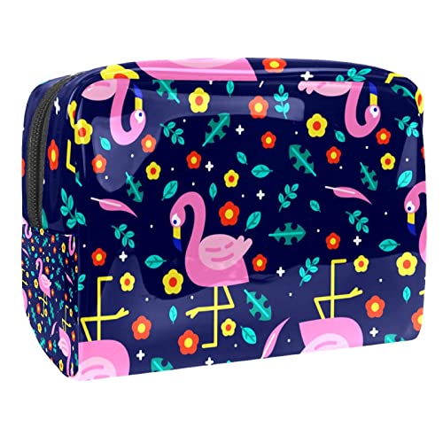 Niedliche Flamingo-Blumen Schminkpinsel Beauty Bag Organizer Kosmetiktasche von VERED