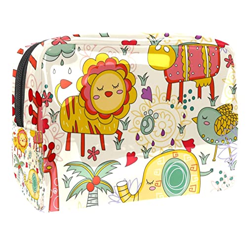 Niedliche Tiere Löwe Elefant Schminkpinsel Beauty Bag Organizer Kosmetiktasche von VERED