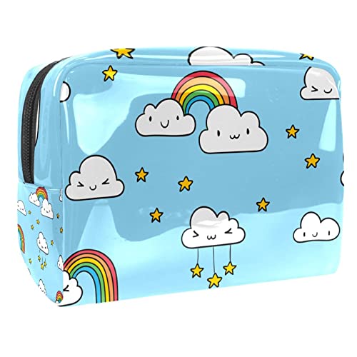 Niedliche Wolken Sterne Regenbögen wasserdichte Kosmetiktasche Großes Fassungsvermögen Reise-Makeup-Organizer von VERED