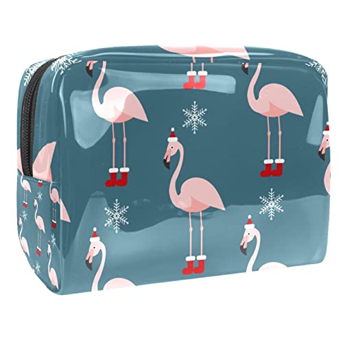 Niedlicher Flamingo Schneeflocken Muster Hängende Kosmetiktasche Kosmetiktasche für Frauen Reisen von VERED