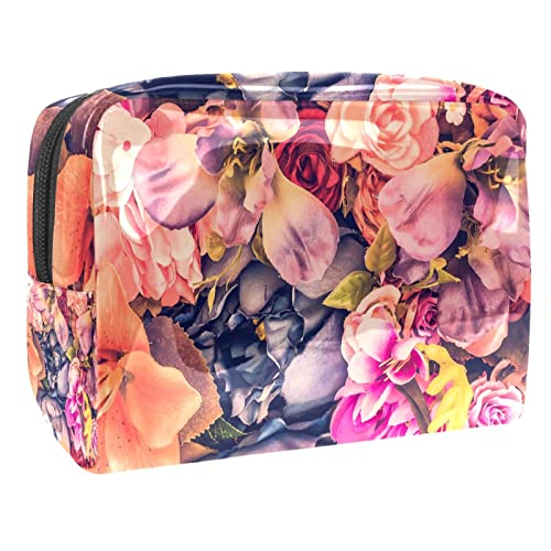 Schöne Bunte Blumen Kosmetiktasche Portable Kosmetiktaschen für Frauen Mädchen von VERED