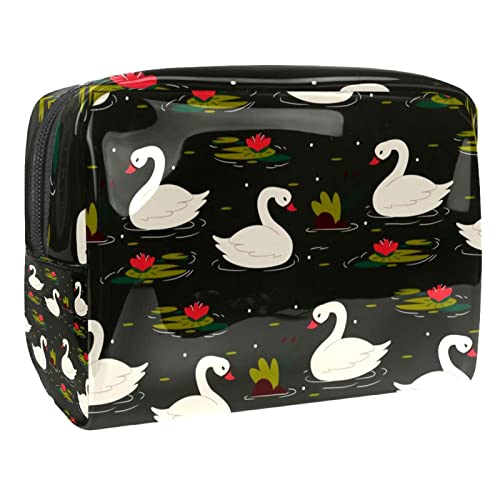 Schwäne Floral Blumen Muster Schminkpinsel Beauty Bag Organizer Kosmetiktasche von VERED