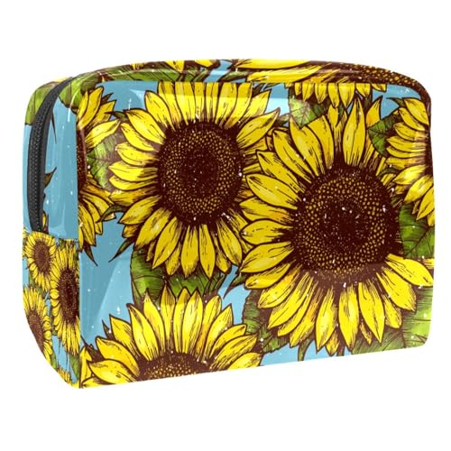 Sonnenblumen-Muster Handgehaltene Kosmetiktasche Kosmetiktasche für Frauen Mädchen von VERED