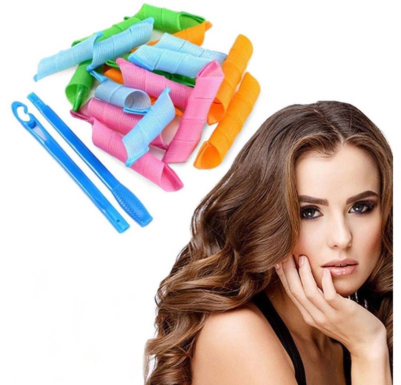 VERK GROUP Lockenwickler Spiral Lockenwickler Set Spiralwickler Spirallocken mit Styling Haken, 18 tlg. von VERK GROUP