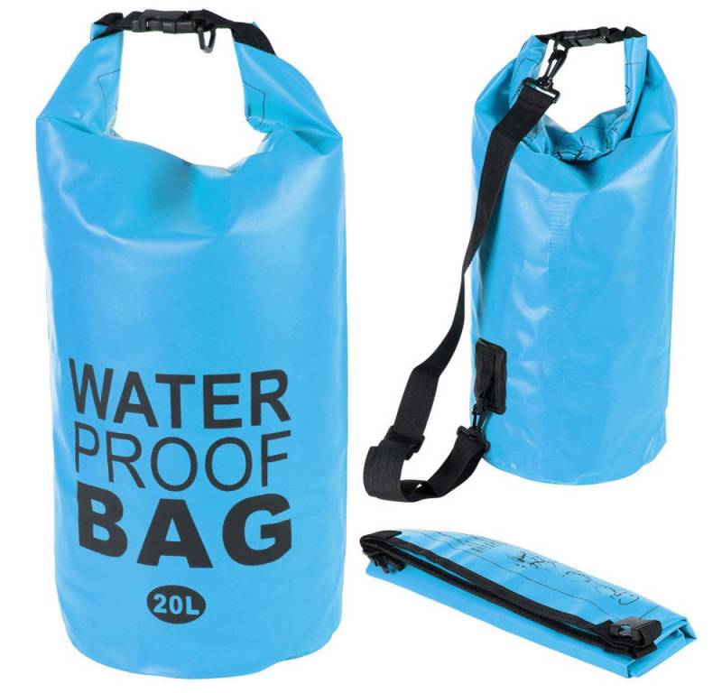 VERK GROUP Rucksack Dry Bag Tasche Seesack Packsack wasserdicht Camping 20L Blau von VERK GROUP