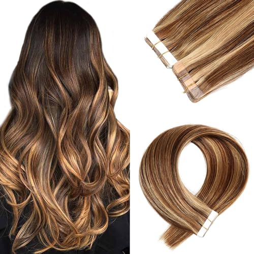 Tape-in-haarverlängerung, Echthaar Für Frauen, 20 Stück/30 G/40 G/50 G, Remy-echthaar-tape-in-extensions, Pflegeleicht von VERMIS