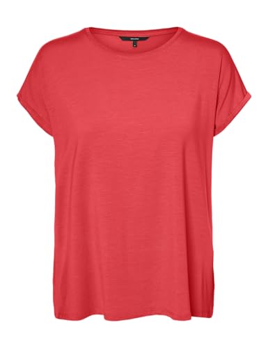 VERO MODA CURVE Damen VMAYA Plain SS TOP GA NOOS Curve T-Shirt, Cayenne, Large von VERO MODA