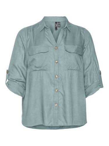 VERO MODA CURVE Damen VMBUMPY L/S Shirt New Curve GA NOOS Langarmshirt, Gray Mist, 48/Groß von VERO MODA CURVE