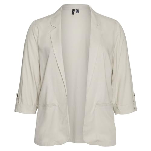 VERO MODA CURVE Damen VMCJESMILO 3/4 WVN GA NOOS CUR Blazer, Silver Lining, 48 von VERO MODA CURVE