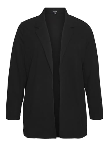 VERO MODA CURVE Damen VMCLIVA LS Long CUR NOOS Blazer, Black, 44 von VERO MODA