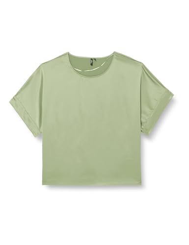 VERO MODA CURVE Damen VMCMERLE 2/4 O-Neck WVN GA NOOS CUR Top, Hedge Green, 44 von VERO MODA CURVE