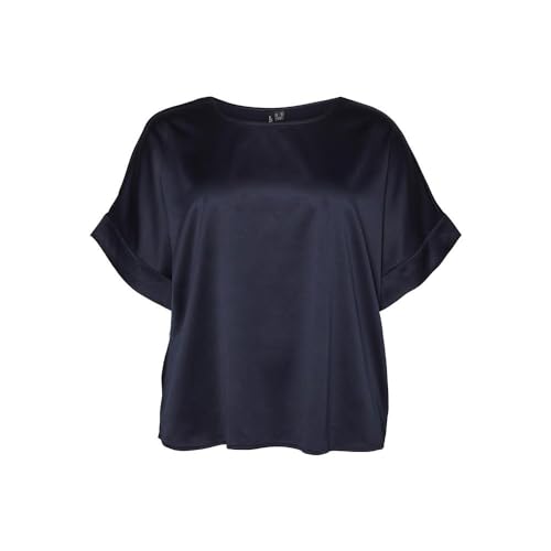 VERO MODA CURVE Damen VMCMERLE 2/4 O-Neck WVN GA NOOS CUR Top, Navy Blazer, 50 von VERO MODA CURVE