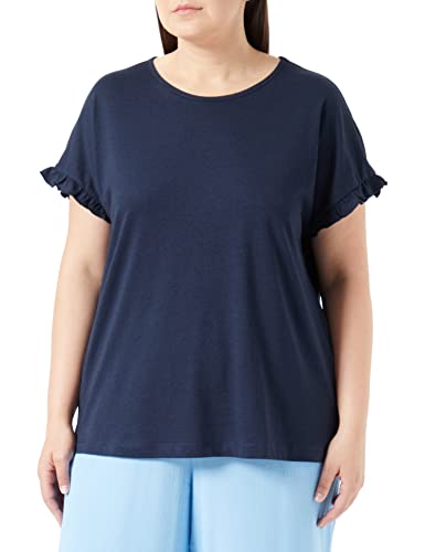 VERO MODA CURVE Damen VMDANA SS O-Neck TOP JRS GA CUR T-Shirt, Navy Blazer, 46/48/Mehr von VERO MODA CURVE