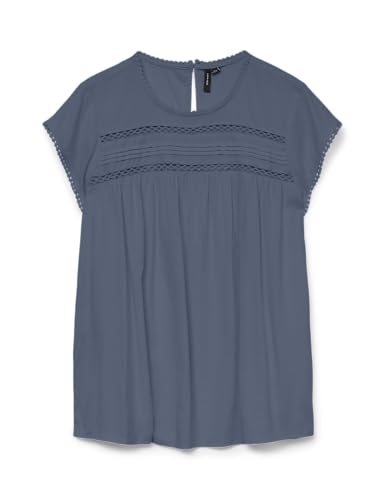 VERO MODA CURVE Damen VMDEBBIE Pleat S/L WVN GA Curve NOOS Top, China Blue, 48 Mehr von VERO MODA CURVE