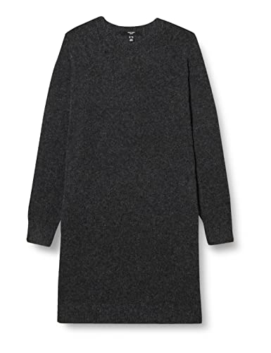 VERO MODA CURVE Damen VMDOFFY LS O-Neck Dress GA NOOS CUR Keid, Black/Detail:W. Melange, S-42/44 von VERO MODA CURVE