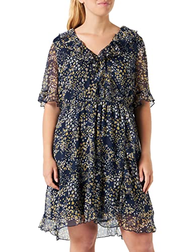 VERO MODA CURVE Damen VMDORA Kaya 2/4 Short Dress WVN GA CUR Kleid, Navy Blazer/AOP:Dora, 48 Plus von VERO MODA