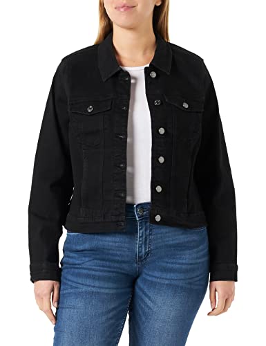 VERO MODA CURVE Damen VMRUNA LS Slim DNM JCK Mix GA CUR NOOS Jacke, Black, 54 von VERO MODA CURVE