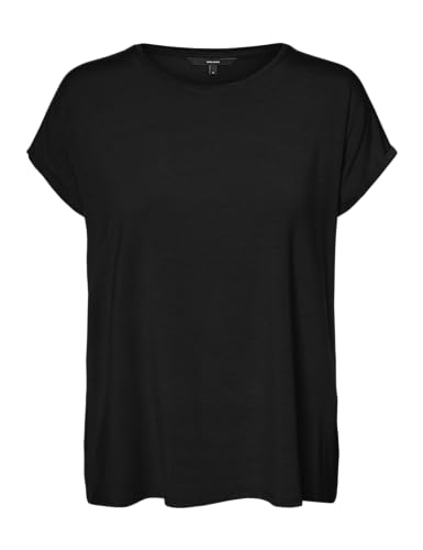 VERO MODA CURVE Damen Vmaya Plain Top Ga Noos Curve T Shirt, Schwarz, L Große Größen EU von VERO MODA CURVE