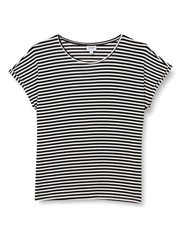 VERO MODA CURVE Damen Vmaya Plain Top Stripe Ga Noos Curve T Shirt, Black/Stripes:pristine, M Große Größen EU von VERO MODA CURVE