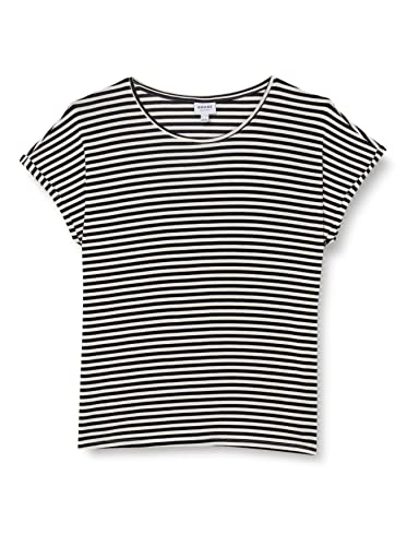 VERO MODA CURVE Damen Vmaya Plain Top Stripe Ga Noos Curve T Shirt, Black/Stripes:pristine, S Große Größen EU von VERO MODA CURVE