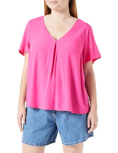 VERO MODA CURVE Damen Vmbrit JRS Cur Top, Pink Yarrow, 42-44 Große Größen EU von VERO MODA CURVE