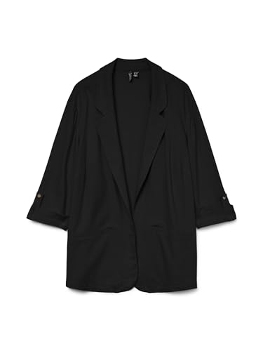 VERO MODA CURVE Damen Vmcjesmilo 3/4 WVN Ga Noos Cur Blazer, Schwarz, 48 EU von VERO MODA CURVE