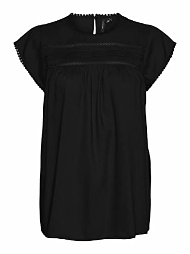 VERO MODA CURVE Damen Vmdebbie Pleat S/L Top Wvn Ga Curve Noos Bluse, Schwarz, 50 Große Größen EU von VERO MODA CURVE