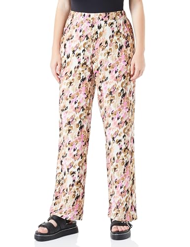 VERO MODA CURVE Damen Vmeasy Hw Wide Pants R1 WVN Ga Cur Hose, Tigers Eye/AOP:ina, 46 Große Größen EU von VERO MODA CURVE