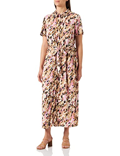 VERO MODA CURVE Damen Vmeasy Long Shirt Dress R1 WVN Ga Cur Kleid, Tigers Eye/AOP:ina, 44 Große Größen EU von VERO MODA