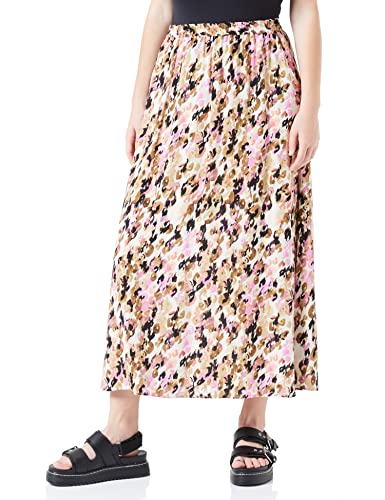 VERO MODA CURVE Damen Vmeasy Skirt R1 WVN Ga Cur Maxirock, Tigers Eye/AOP:ina, 44 Große Größen EU von VERO MODA